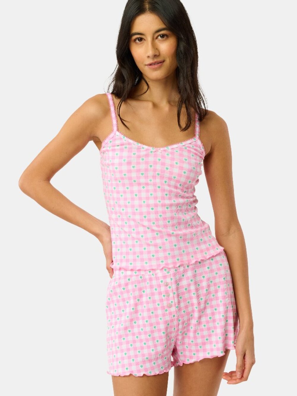 Roller Rabbit Gingham Hearts Mulberry Cami Size XSPINK / XS